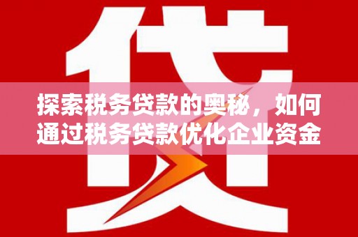 贺州探索税务贷款的奥秘，如何通过税务贷款优化企业资金流