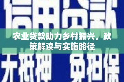 贺州农业贷款助力乡村振兴，政策解读与实施路径
