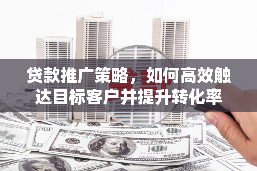 贺州贷款推广策略，如何高效触达目标客户并提升转化率
