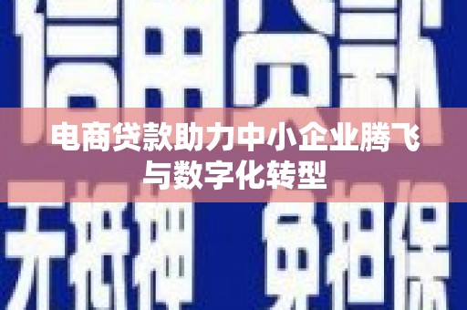 贺州电商贷款助力中小企业腾飞与数字化转型