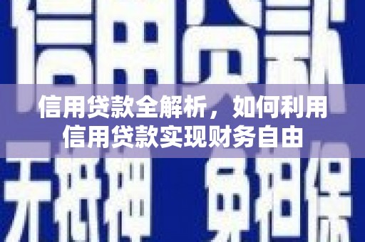 贺州信用贷款全解析，如何利用信用贷款实现财务自由